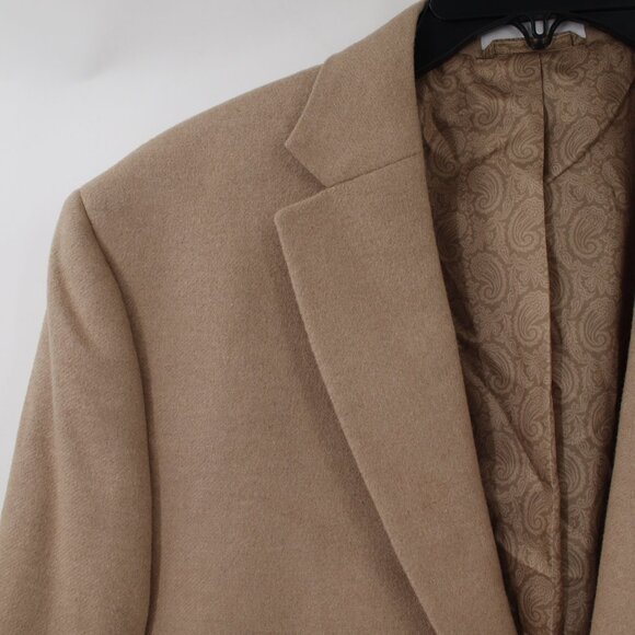 Lauren ralph Lauren sport coat mens 44R two button wool silk cashmere camel - Picture 3 of 15